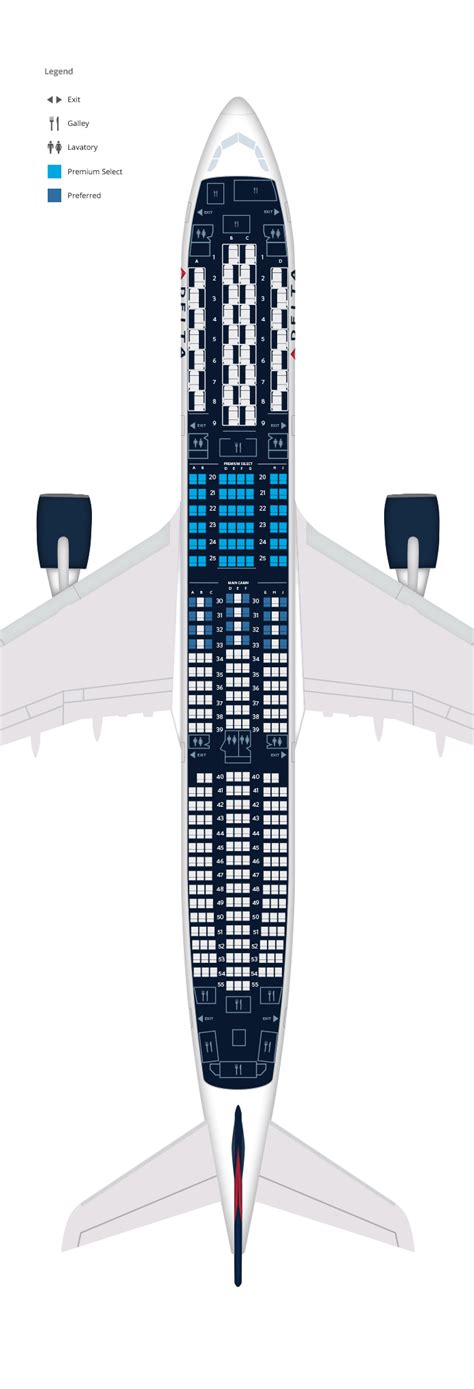 american airlines airbus a350 900 seat map.
